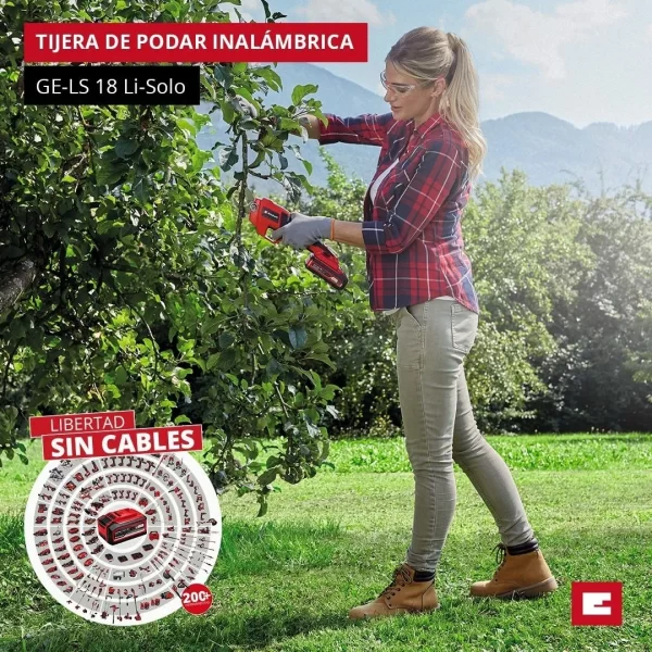 Tijera Podar Jardineria Inalambrica Einhell + Carg Y Bateria 2,5 Vts (3408300) - Imagen 3