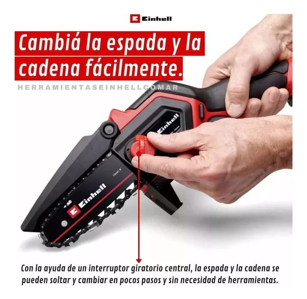 Mini Motosierra Inalambrica Einhell 18v De Mano Kit 4.0 Amp. (4600040) - Imagen 9