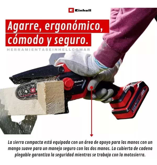 Mini Motosierra Inalambrica Einhell 18v De Mano Kit 4.0 Amp. (4600040) - Imagen 7
