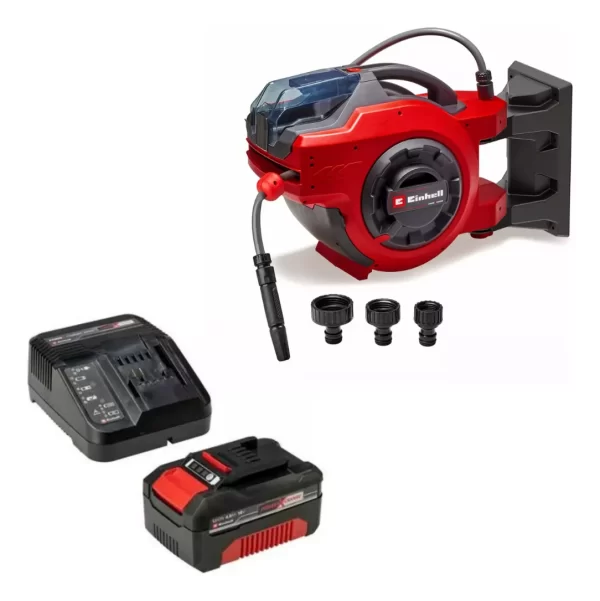 Enrollador De Manguera Inalam Einhell 18v 30mts 1/2 + Kit2.5 (4173770) - Imagen 2