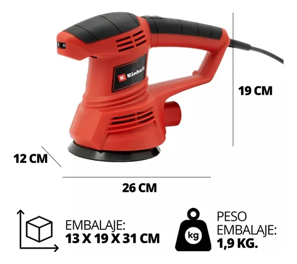 Lijadora Roto Orbital Eléctrica Einhell 380w. Tc-rs 38 E (4462165) - Imagen 3