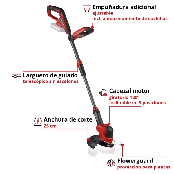 Bordeadora Inalámbrica Einhell Ge-ct 18/25 Li-solo + Kit 4.0 (3411255) - Imagen 10